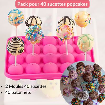 Kit de moule à cake pop avec 100 sacs à sucettes, 100 attaches torsadées, 100 bâtonnets à cake pop, machine à sucettes, bonbons, chocolats et biscuits (bleu, L