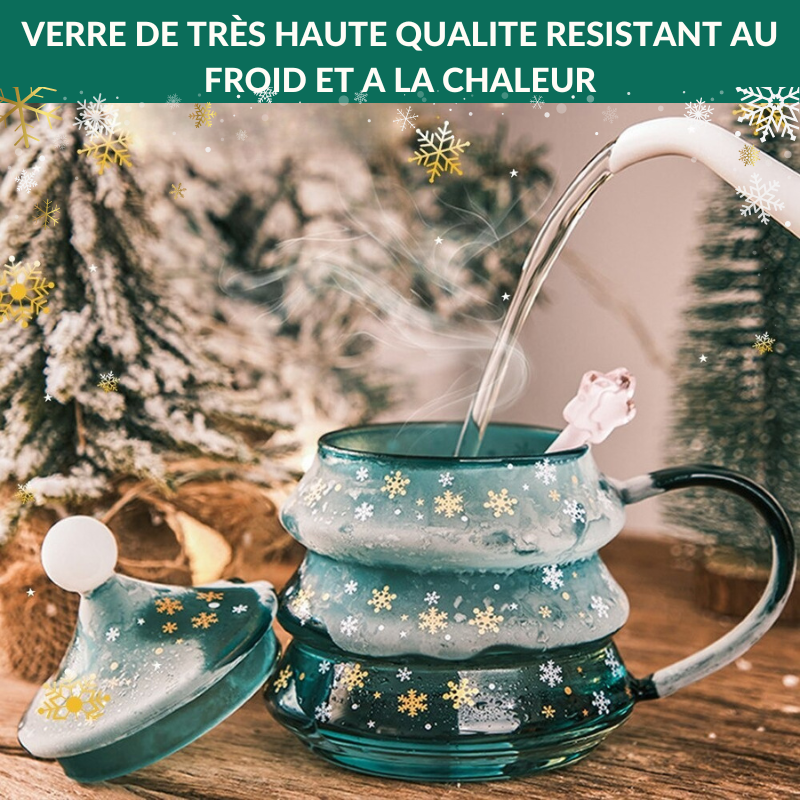 Verre Décoratif 250ml Verre En Borosilicate Teinté Thème Noël - Capacité 250 Ml - Dimensions 8x8 Cm - Verre Décoratif Wd Lifestyle Verre