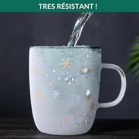 Tasse de Noël double paroi en verre anti-brûlure | Cup'Snow™