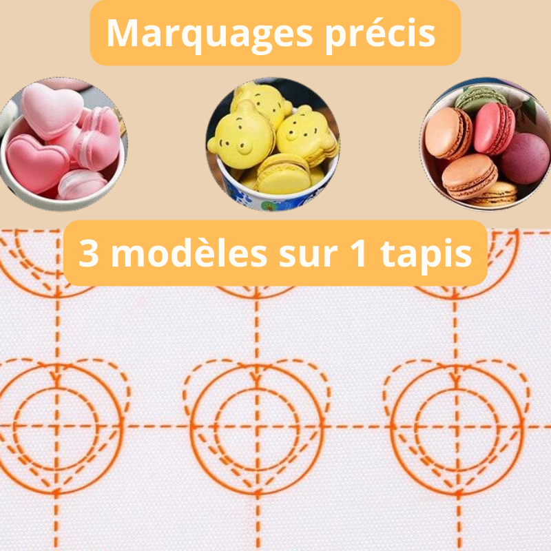 Tapis de macarons 3 Formes - 35 cavités - Equipments/Outils de