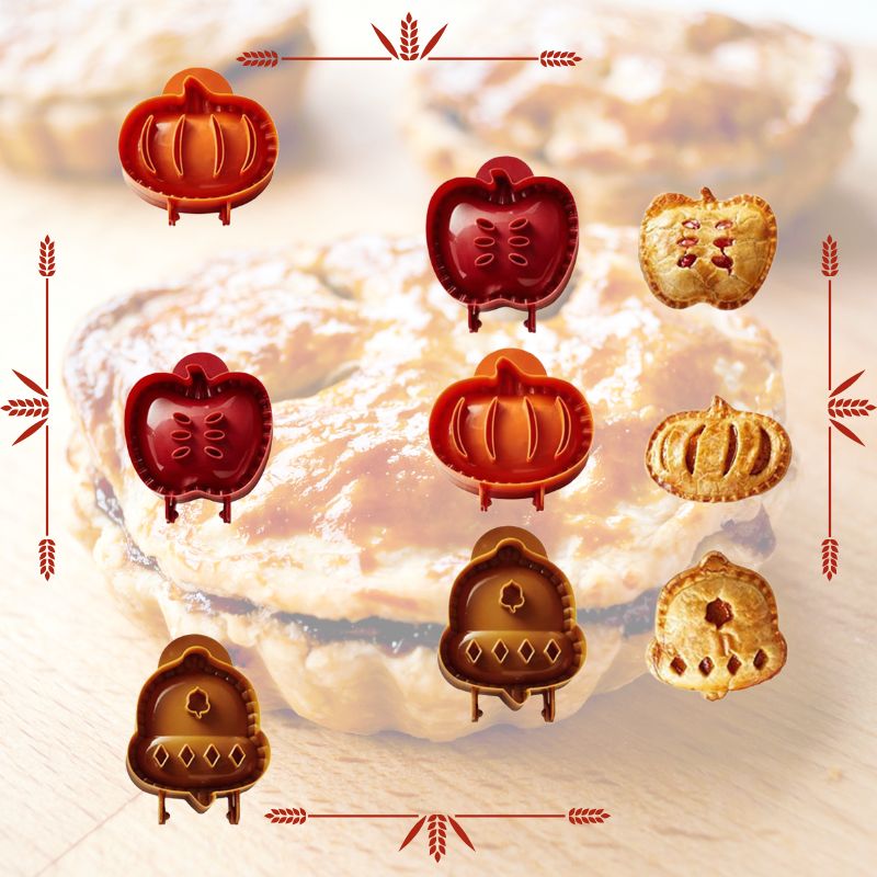 Set De 8 Emporte-pièces Thanksgiving Automne - Feuille, Citrouille, Dinde - Plastique Alimentaire - 2
