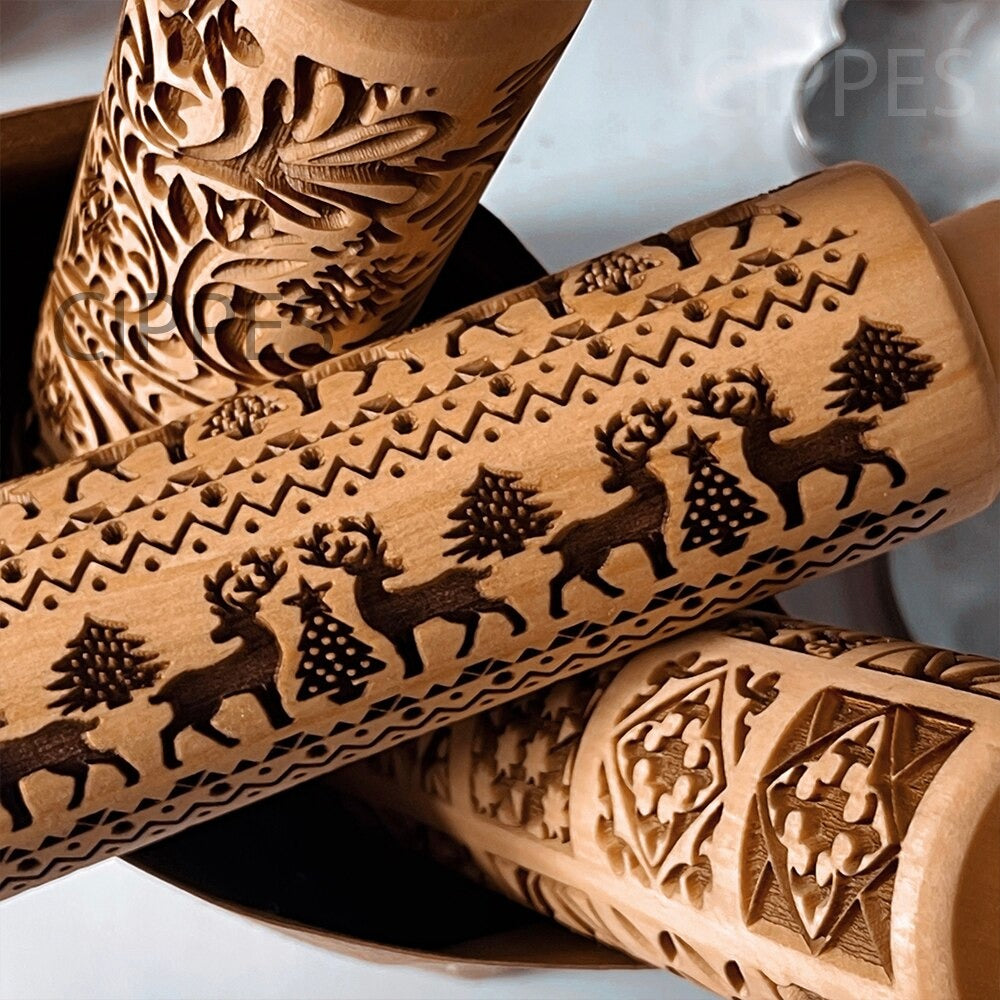 Rouleau à Pâtisserie Bois Motif Noël Biscuits DIY Rouleau à Pâtisserie De Noël En Bois - Motifs 3D (Sapin, Père Noël…) - Pour Biscuits, Fondant - Cadeau DIY Rouleau à Pâtisserie Bois Motif Noël Biscuits DIY Rouleau à Pâtisserie De Noël En Bois - Motifs 3D (Sapin, Père Noël…) - Pour Biscuits, Fondant - Cadeau DIY